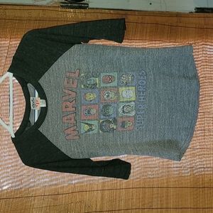 Made in USA. Junk Food. Baseball tee. Mens size medium. Marvel Super Heroes